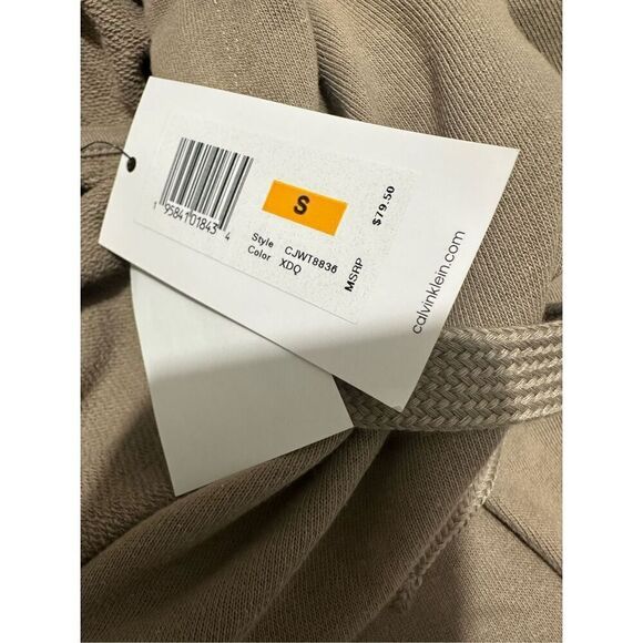 Calvin Klein Performance Crop, Quarter Zip, Cotton Hoodie, Brown, NWT Sz S A740 - Picture 5 of 6